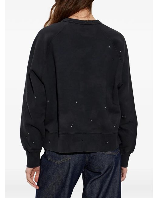Carhartt Blue Paint-Splatter Logo-Print Sweatshirt