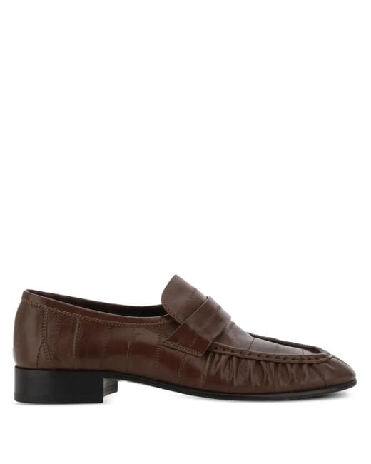 Tresmode Ro Brown Men's Textured Leather Loafers