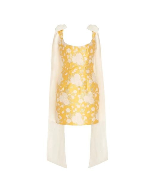 Markarian Metallic Celestia Floral Brocade Mini Dress