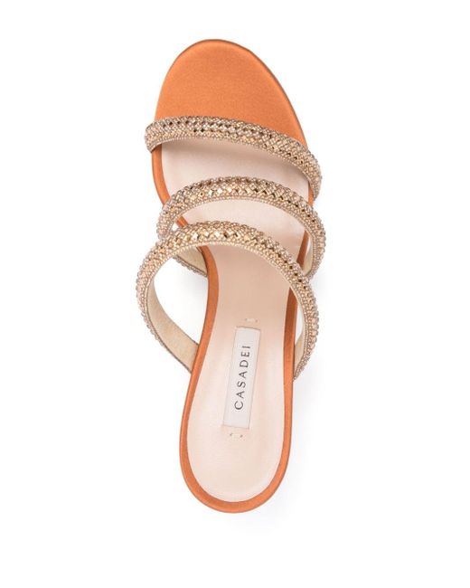 Casadei Pink Stratosphere Mules, 65mm