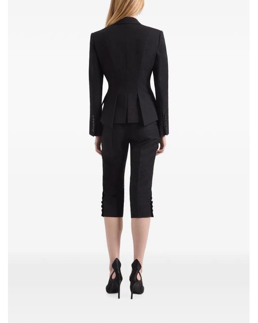 Nina Ricci Blue Jacquard Double-Breasted Blazer