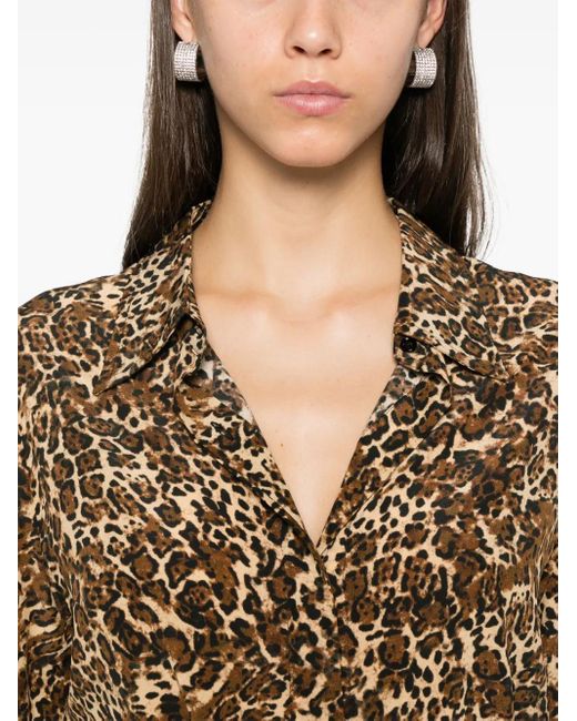 Isabel Marant Brown 'Teysa Silk Leopard Print