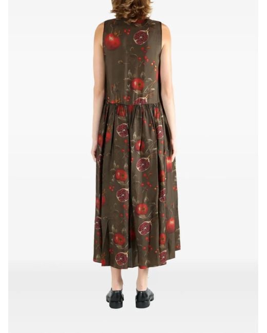 Ardal pomegranate-print smock dress Uma Wang de color Brown