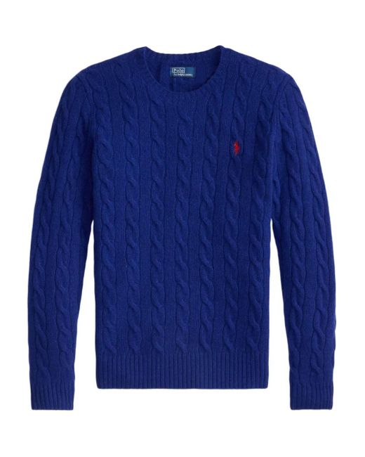Polo Ralph Lauren Blue Pullover mit Zopfmuster