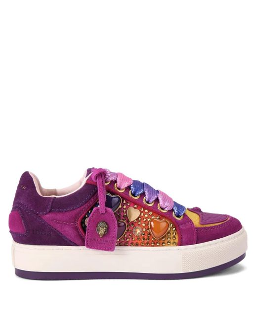 Kurt Geiger Purple Southbank Tag Sneakers