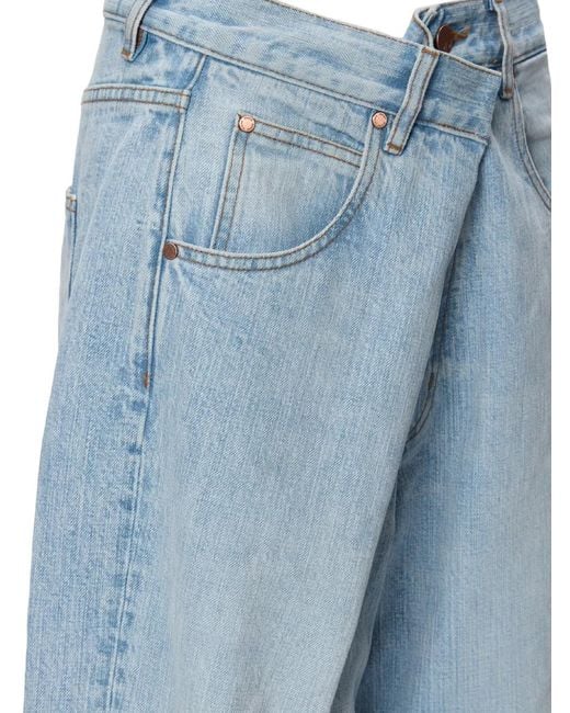 No44 Blue Eve Asymmetric-Waistband Jeans