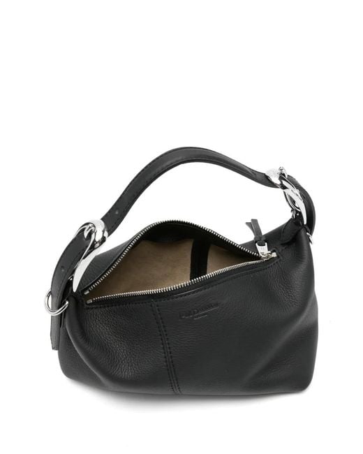 J&m Davidson Black Buckle Leather Shoulder Bag