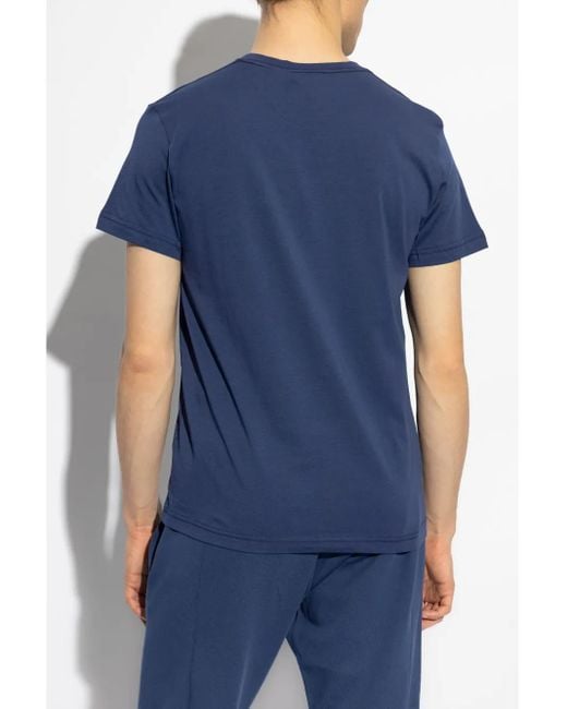 Versace Jeans Couture Blue Logo-Patch T-Shirt for men