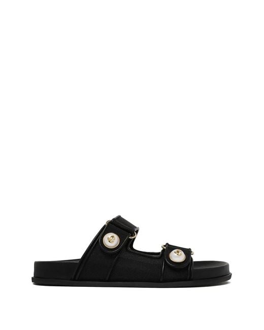 Jimmy Choo Black Fayence Pearl-Detail Sandals