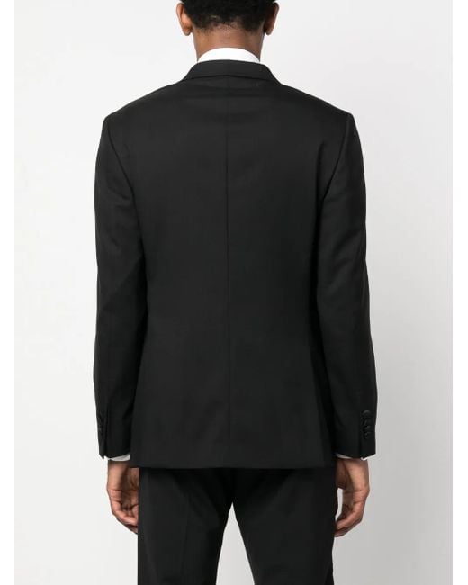 Eraldo Black Single-Breasted Wool Blazer for men