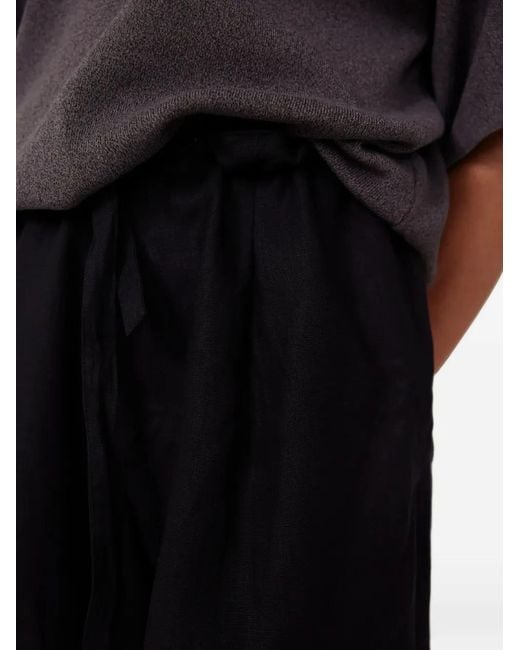 STÒFFA Black Drawstring Pleated Shorts for men