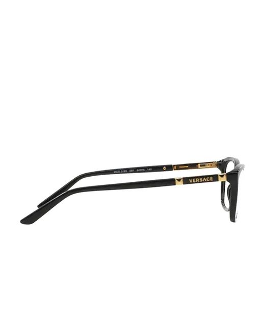 Versace Black Rectangular-Frame Glasses