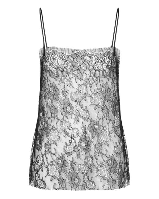 Alberta Ferretti Gray Lace Top