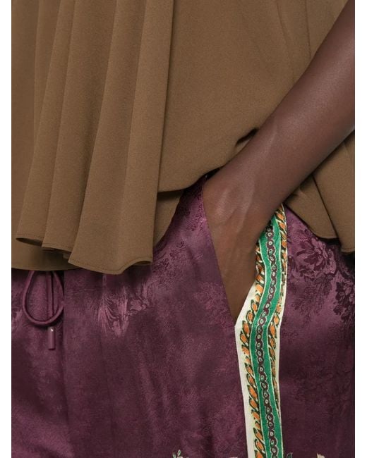 ALÉMAIS Purple Ruthie Paisley-Print Palazzo Pants