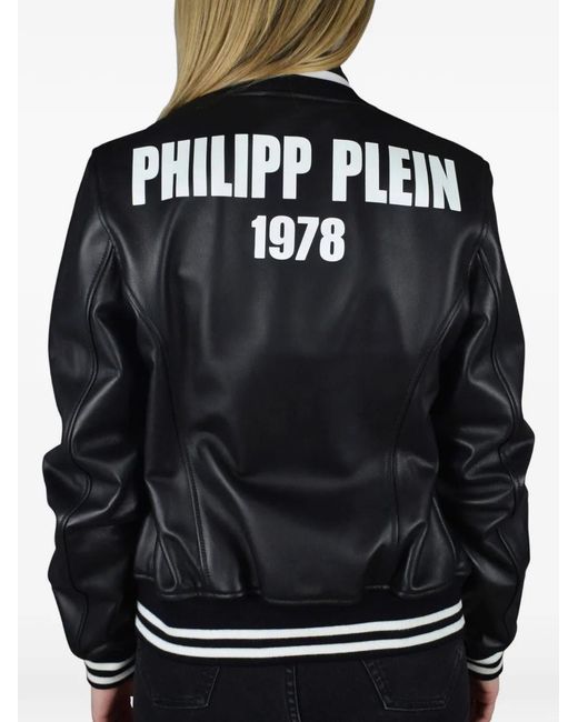 Philipp Plein Black Elasticated Trim Bomber Jacket
