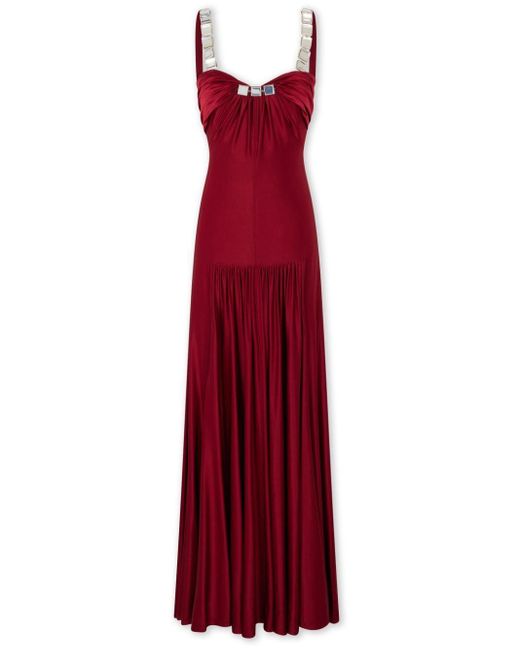Rabanne Red Mirror-embellished Maxi Dress