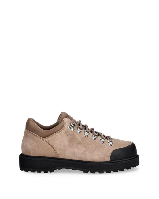 Diemme Brown Suede Panelled Sneakers for men