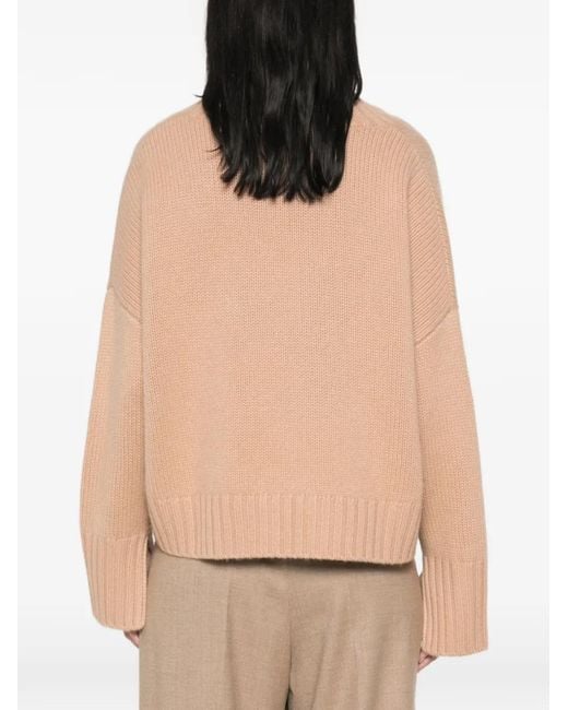 Pull À Bords Côtelés Soft Goat en coloris Natural