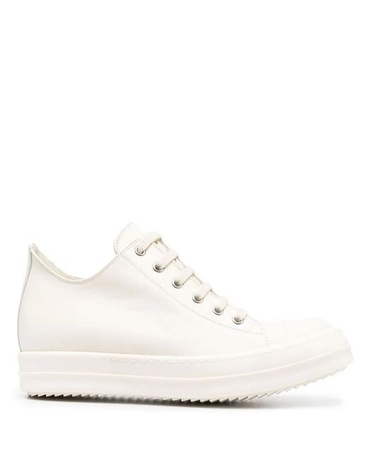 Rick Owens White Strobe Low Sneakers