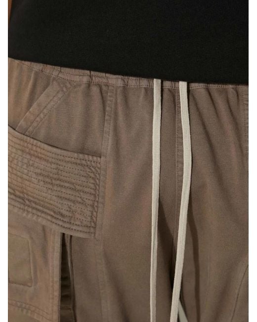 Rick Owens Natural Drawstring Cargo Trousers for men