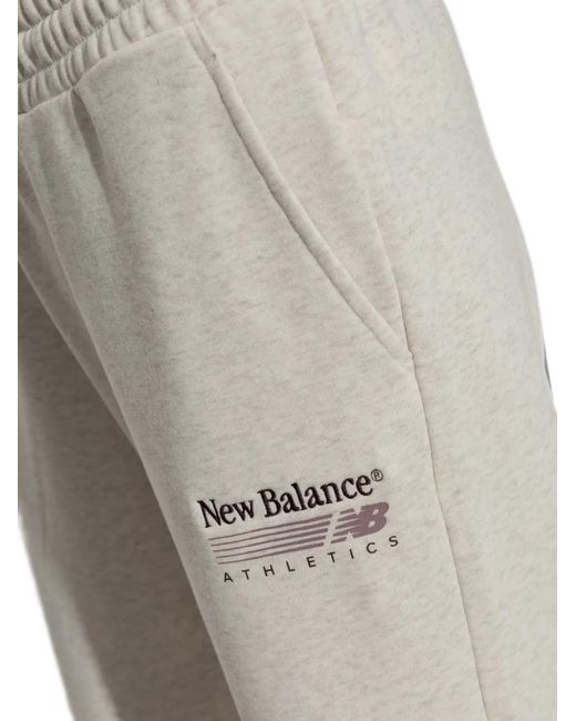 New Balance White Trackside Logo-Print Drawstring Track Pants