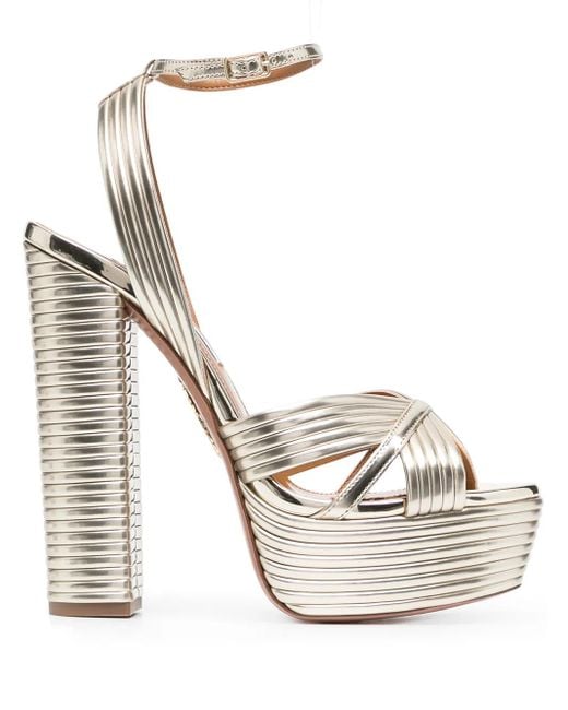 Aquazzura White Sundance 140Mm Platform Sandals