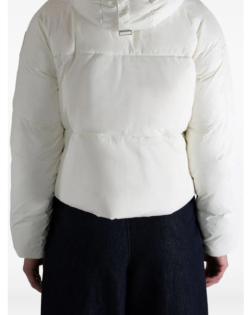 Canada Goose White High-Neck Puffer Jacket