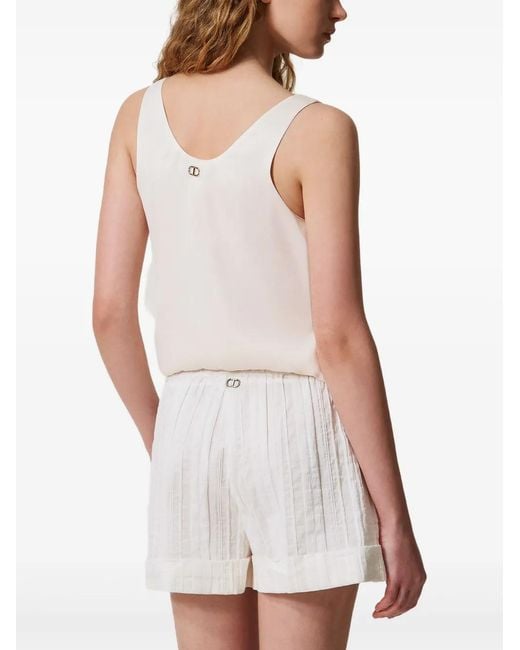 Twinset White Drawstring Shorts