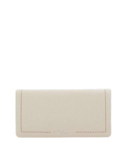 Gianni Chiarini Natural Bubble Contrast-Stitch Leather Wallet