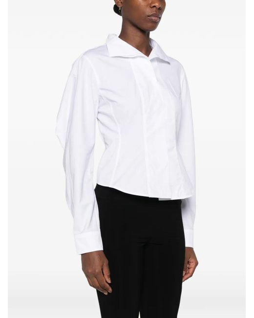 Jacquemus White The Tulip Cut-Out Back Shirt