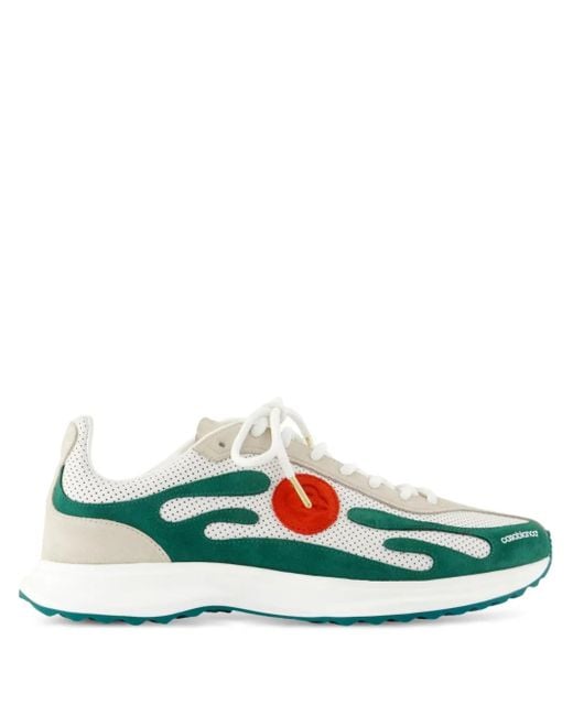 Casablanca Green Stade Flame-Pattern Perforated Sneakers for men