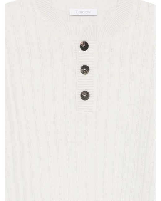 Cruciani White Wool Blend Sweater for men