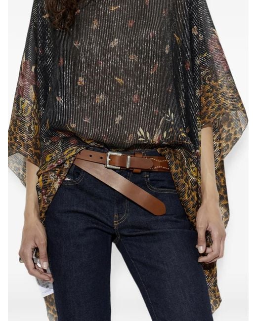 Etro White Stud-Embellished Leather Belt