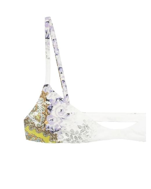 Christopher Esber White Absence Printed Bikini Top