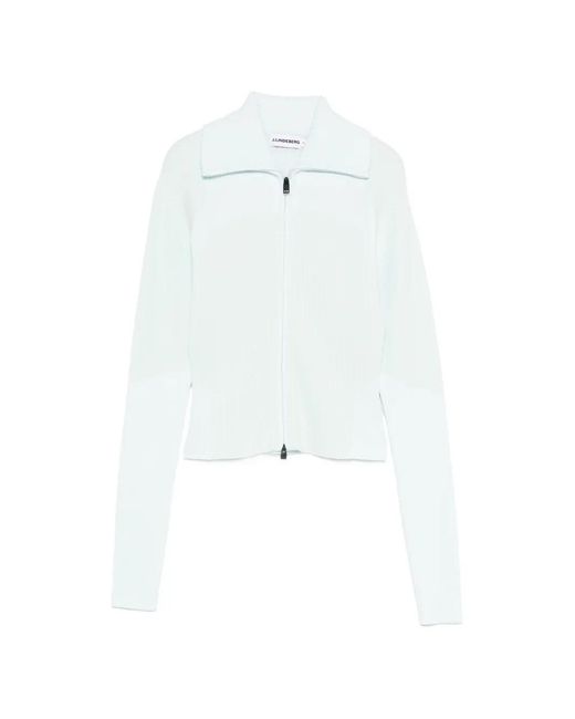 J.Lindeberg White Veste Zippée À Empiècements Contrastants