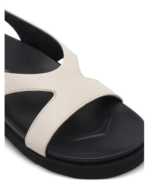 Angel Alarcon White Leather Flat Sandals
