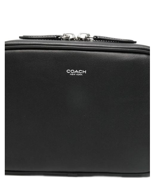 COACH Black Radio Zip Messenger Bag for men