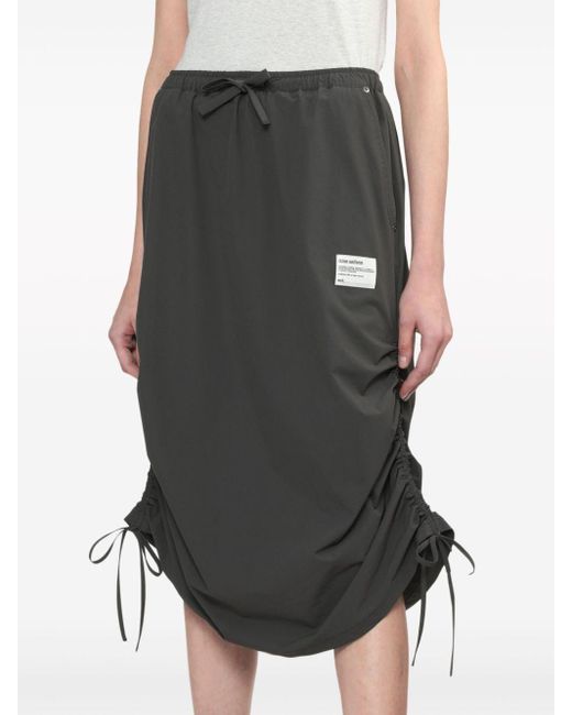 Izzue Gray Drawstring-fastening Midi Skirt