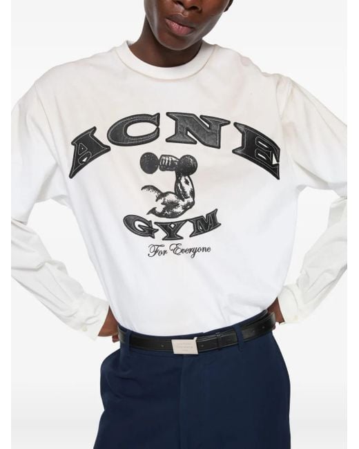 Acne レイヤード ロングtシャツ White