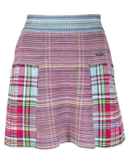 Vivienne Westwood Red Tartan-print Knit Skirt