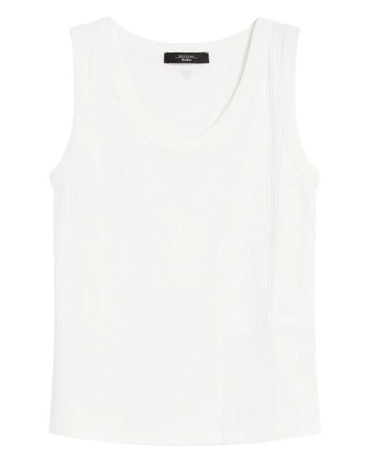 Weekend by Maxmara リブ タンクトップ White