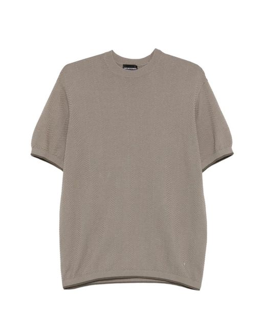 Emporio Armani Gray Pattern Short-Sleeve T-Shirt for men