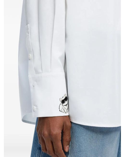 Karl Lagerfeld White Ikon Choupette Shirt