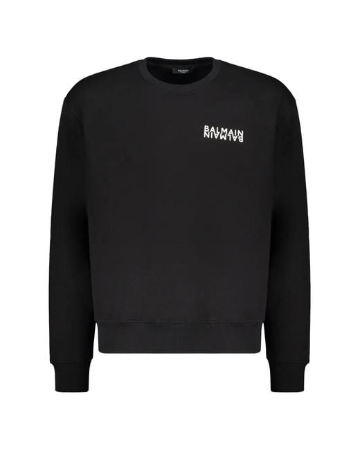 Balmain メンズ ブラック ロゴ スウェットシャツの通販はau PAY 
