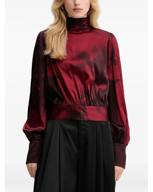 Gestuz Red Gzselina Open Back Tie Blouse