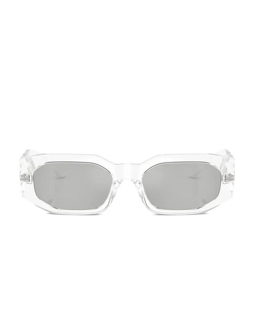 Versace White Geometric-Frame Sunglasses
