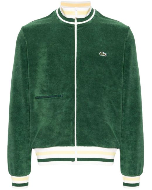 Lacoste Green Logo-patch Velour Jacket for men