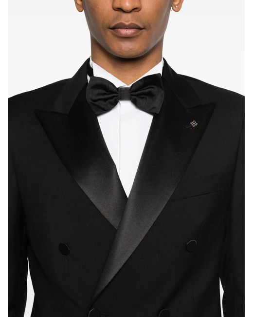 Tagliatore Black Double-Breasted Suit for men
