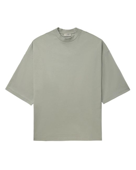 Fear Of God Gray Embroidered Drop-shoulder T-shirt for men