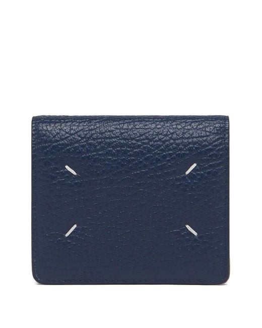 Maison Margiela Blue Four Stitches Grained Leather Wallet